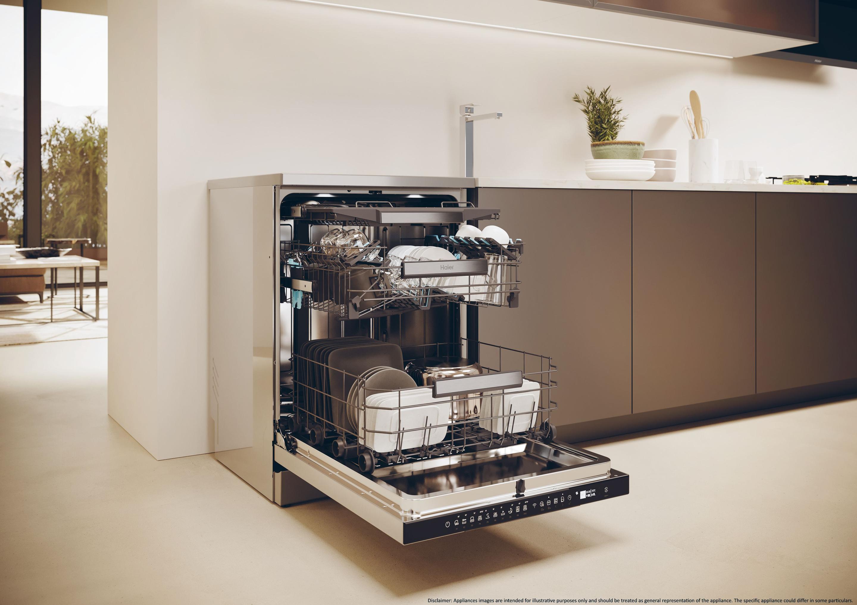 Máquina de Lavar Loiça Independente HAIER XF6B2M3PX (16 talheres - B - 9,5 l - Prateado), miniatura 14