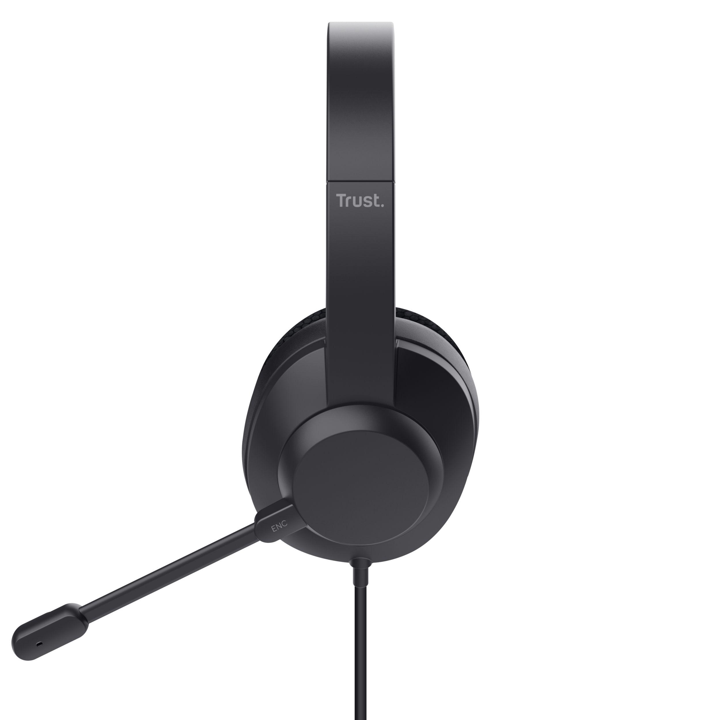 Headset TRUST Ayda Max USB-ENC (Binaural - Com fios - Circum-aural - Preto) — miniatura 6
