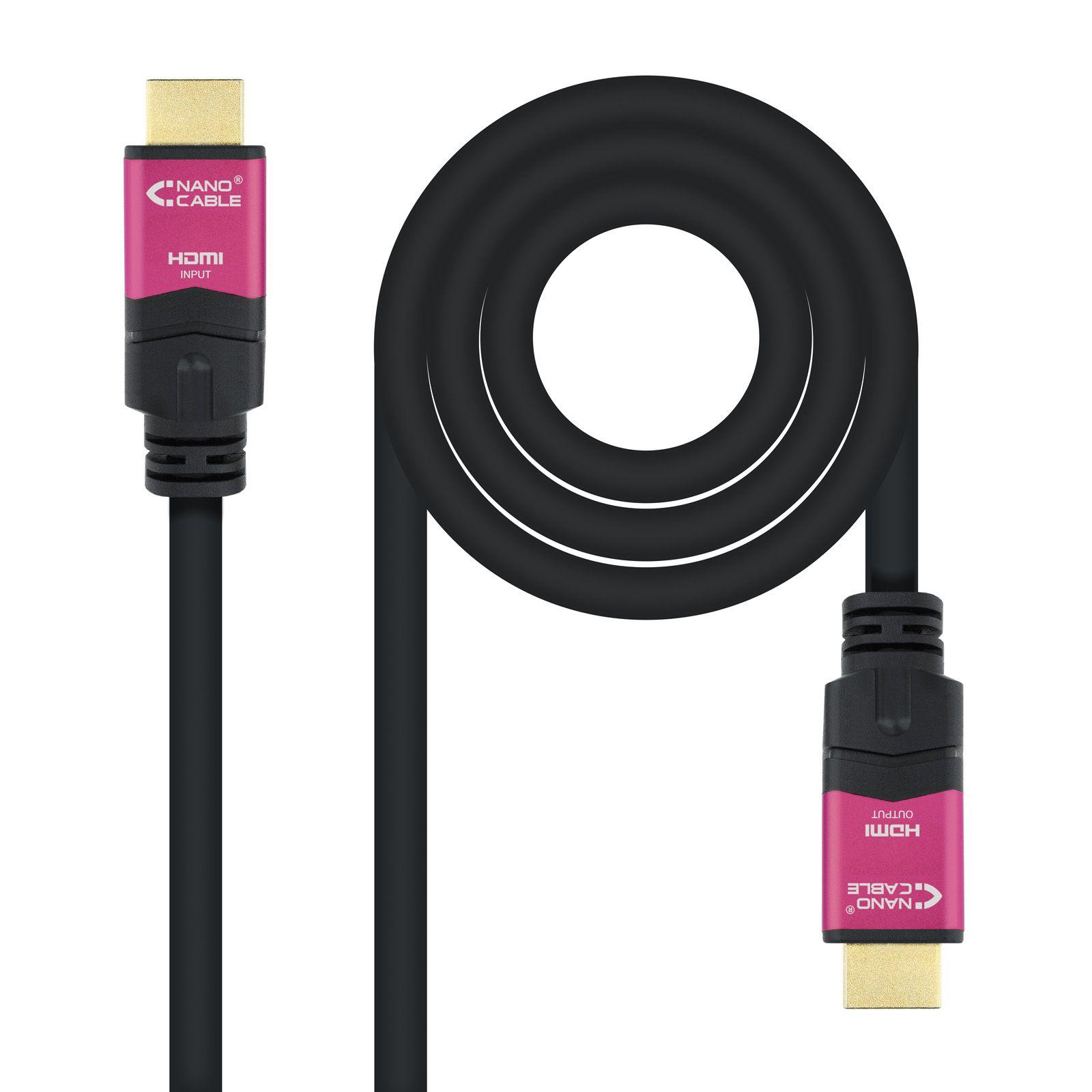 Cabo HDMI NANOCABLE 10.15.3720 (20 m - 60 Hz - HDMI Type A - Preto e Rosa)