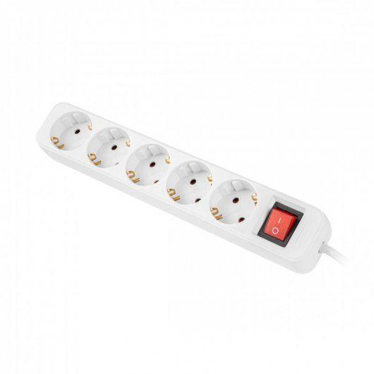 Bloco de Tomadas LANBERG PS1-05F-0150-W (Schuko, tipo F - Branco)
