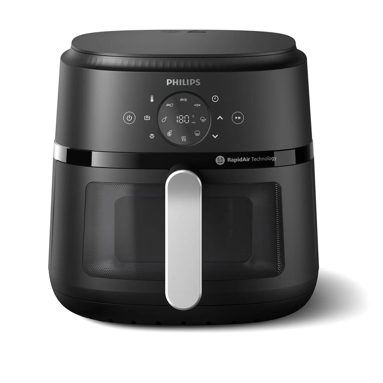 Fritadeira a Ar Quente Independente PHILIPS NA231/00 (1700 W - 200 °C - 60 °C - Preto e Prateado), miniatura 3