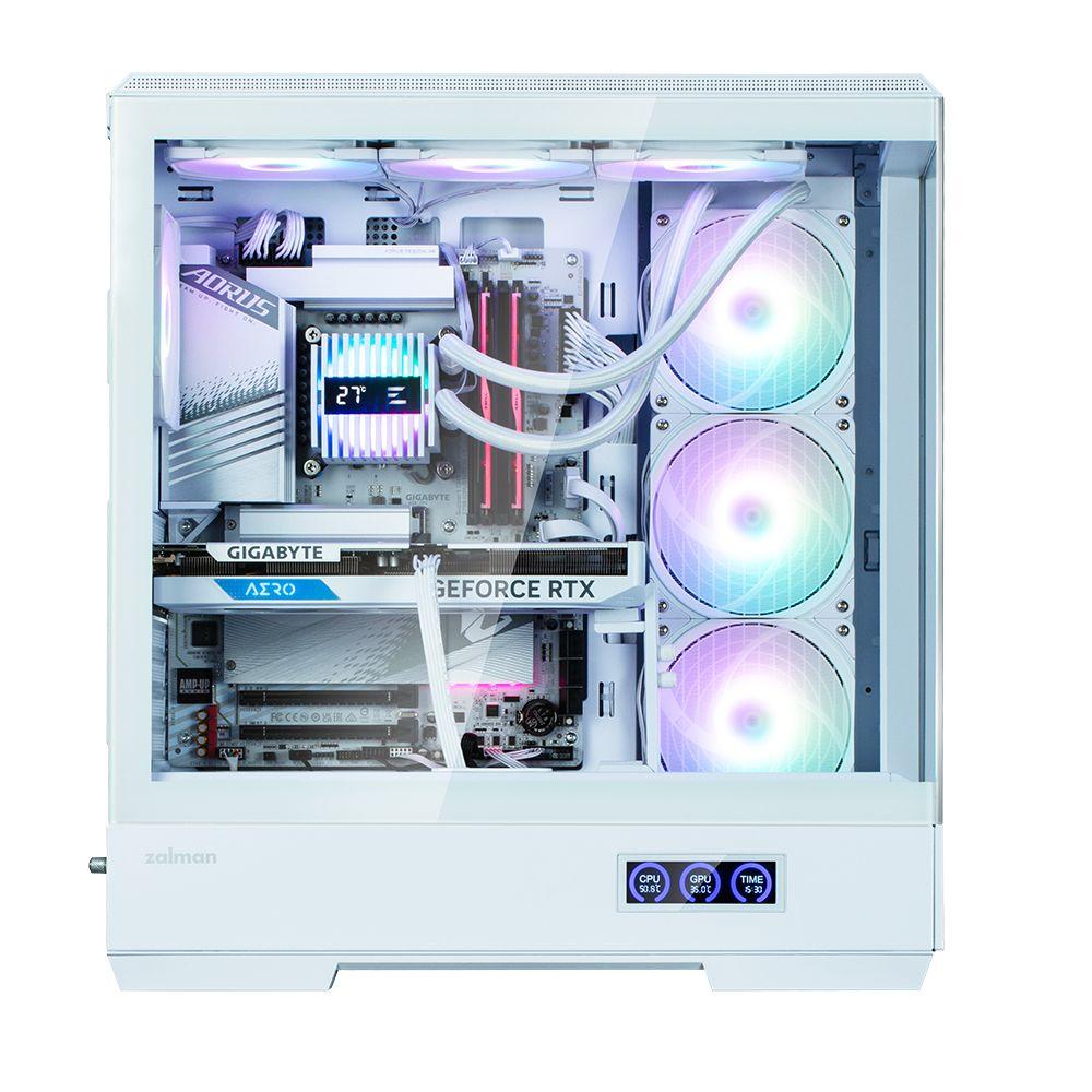 Caixa para PC ZALMAN P50 DS (ATX, Micro ATX, Mini-ITX - Mid-Tower - Plástico, aço, vidro temperado - Branco) — miniatura 4