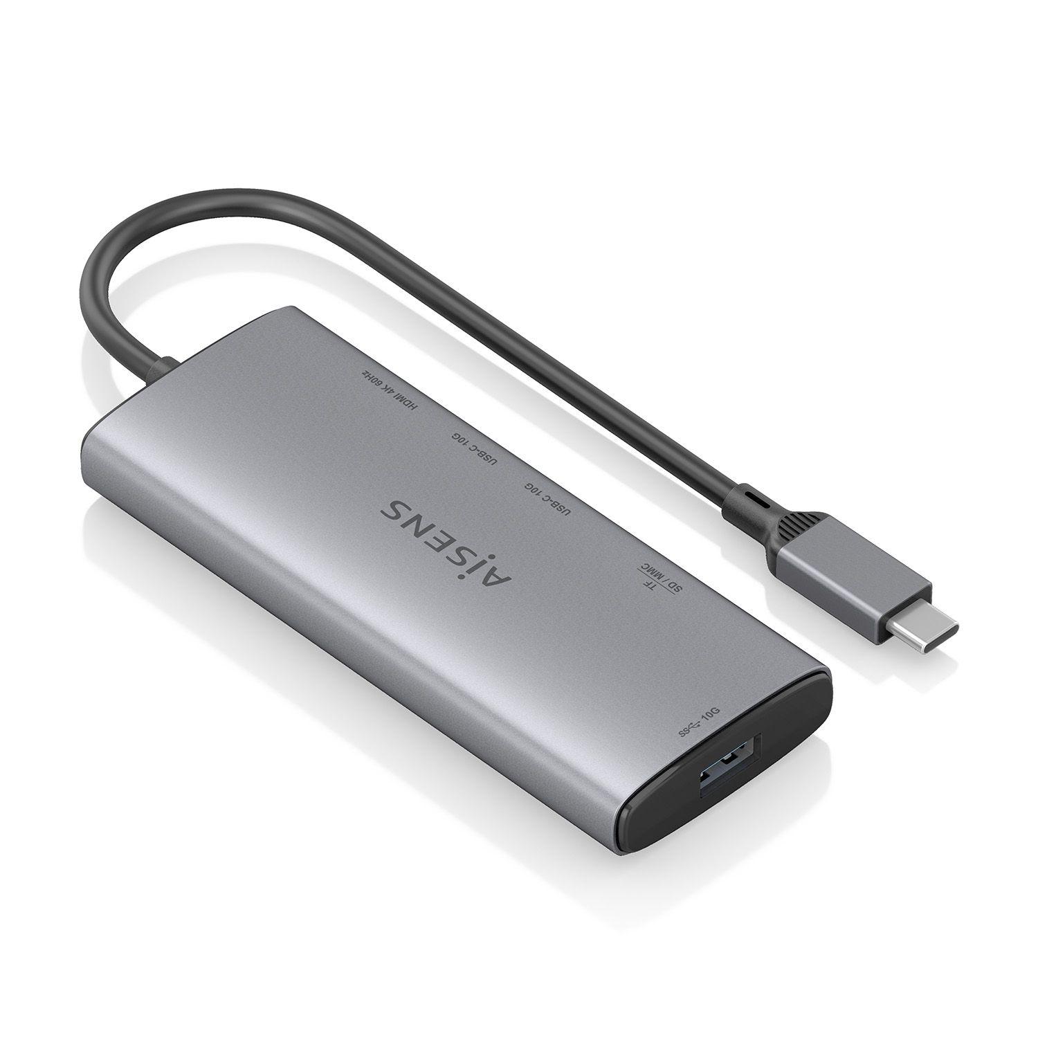 Dock USB-C AISENS ASUC-6P029-GR (0,2 m - Cinzento), miniatura 2