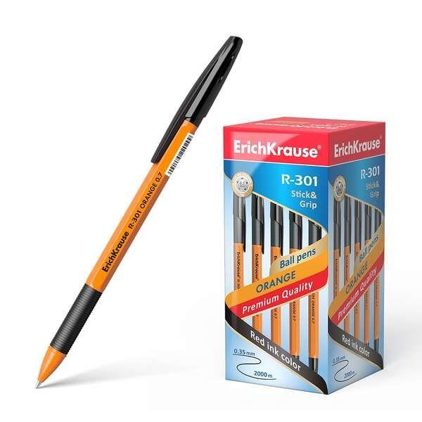 Caneta Esferográfica ERICHKRAUSE R-301 Stick&Grip (Laranja)