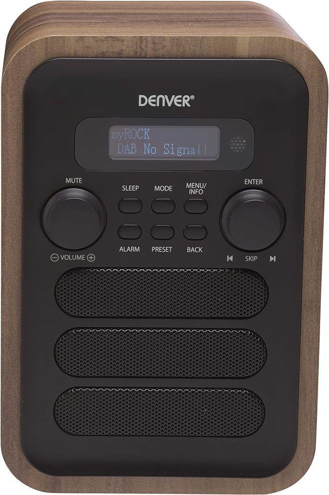Rádio Despertador DENVER DAB-48 (2,5 W - Cinzento e Madeira), miniatura 2
