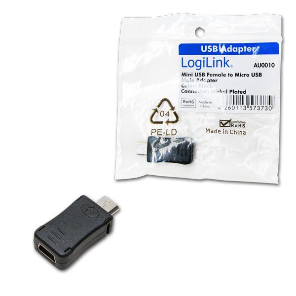 Adaptador LOGILINK AU0010 (0,3 m - Micro-USB B - USB A - Preto) — miniatura 2