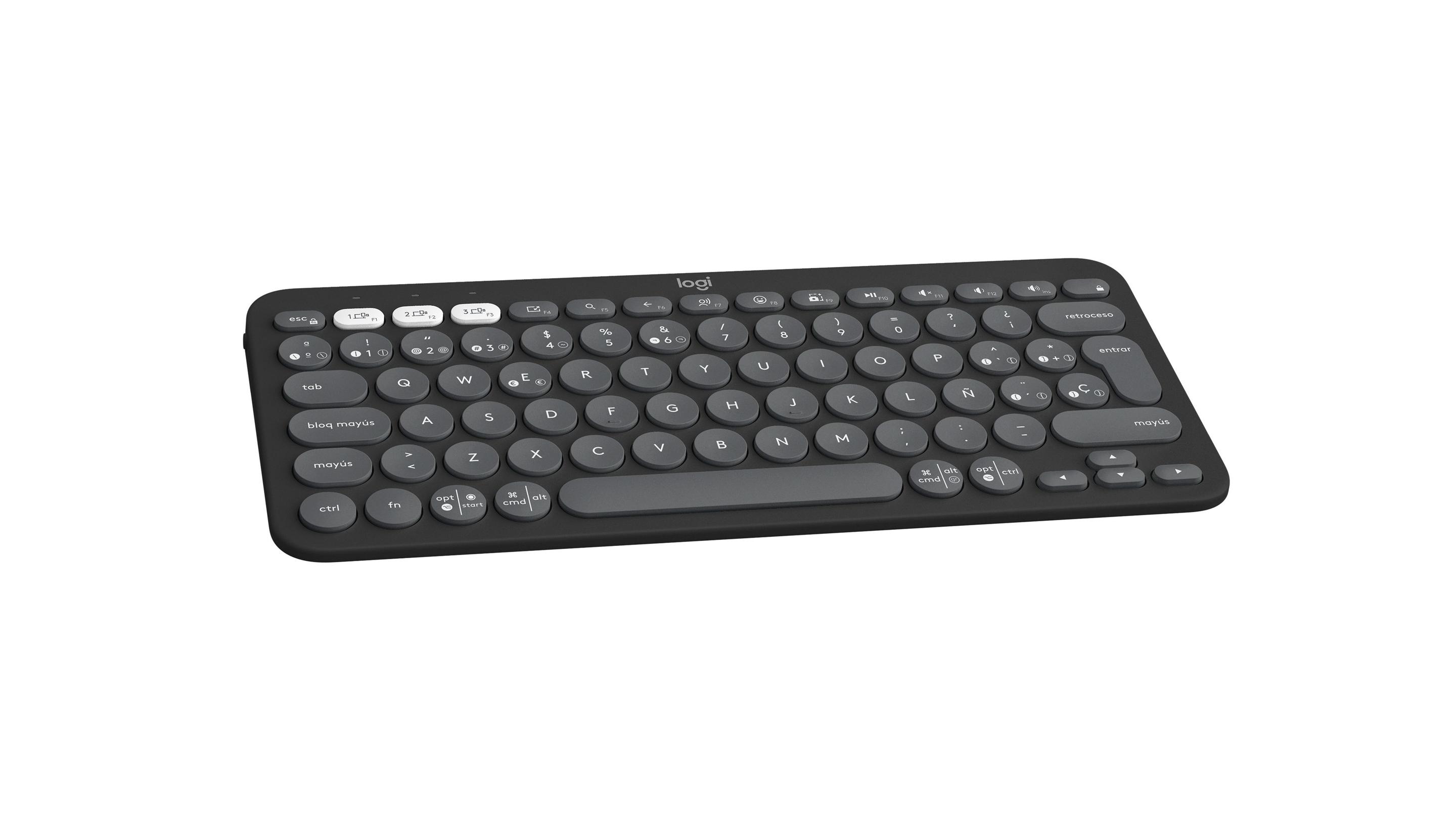Teclado LOGITECH Pebble Keys 2 K380s (Espanhol - Teclas tesoura - Mini - Grafite) — miniatura 4