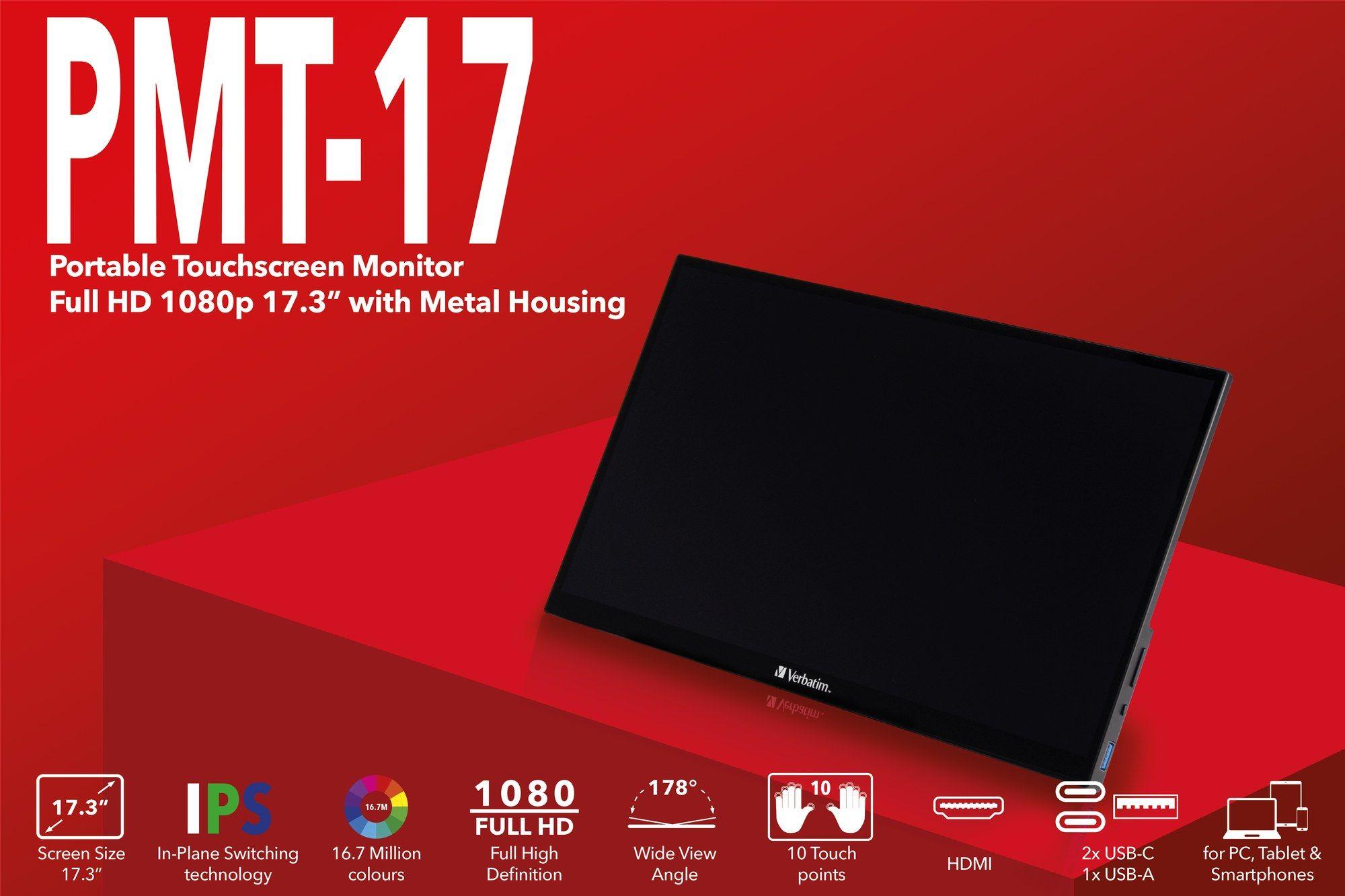 Monitor VERBATIM PMT-17 (17,3" - TFT/IPS - 60 Hz - Preto) — miniatura 5