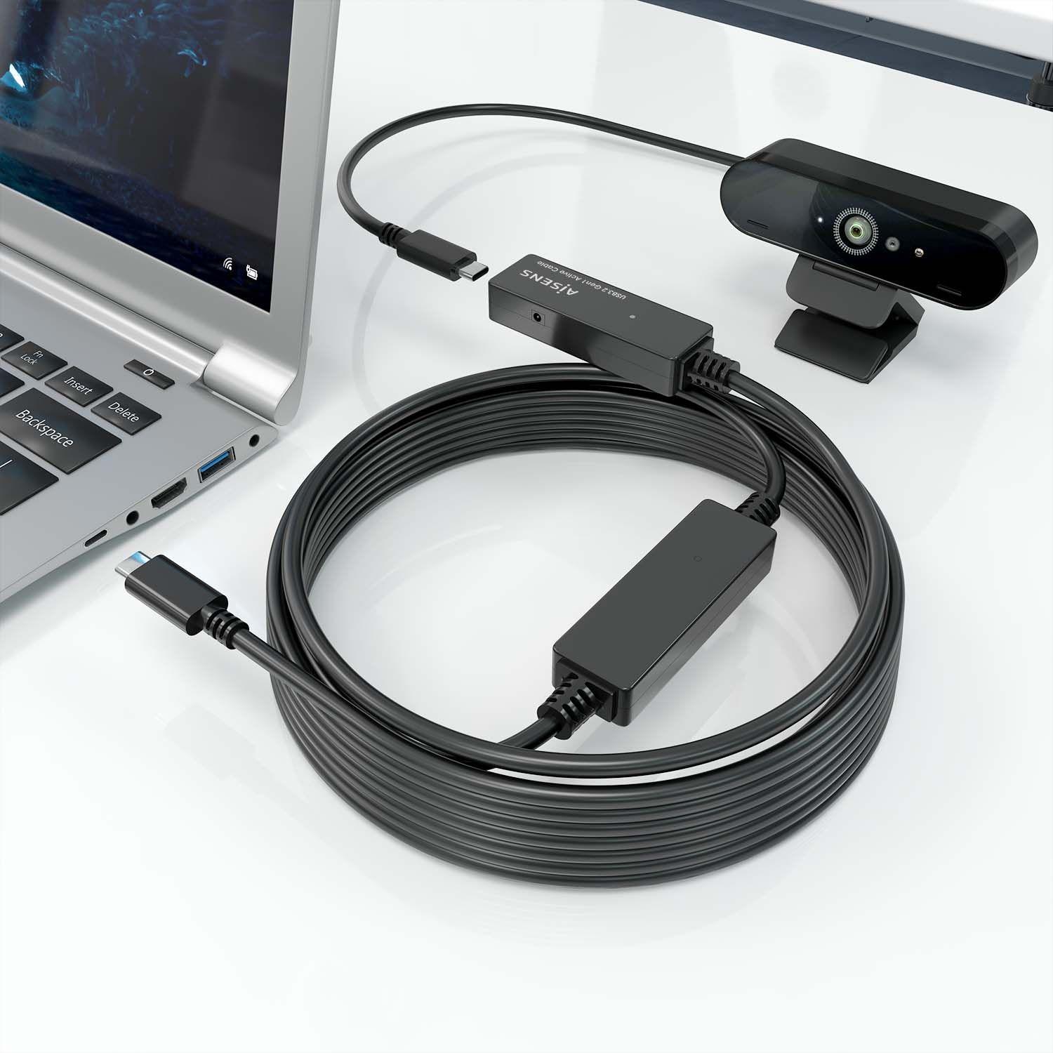 Cabo de Extensão USB-C AISENS A107-0870 (10 m - USB C - Preto) — miniatura 4