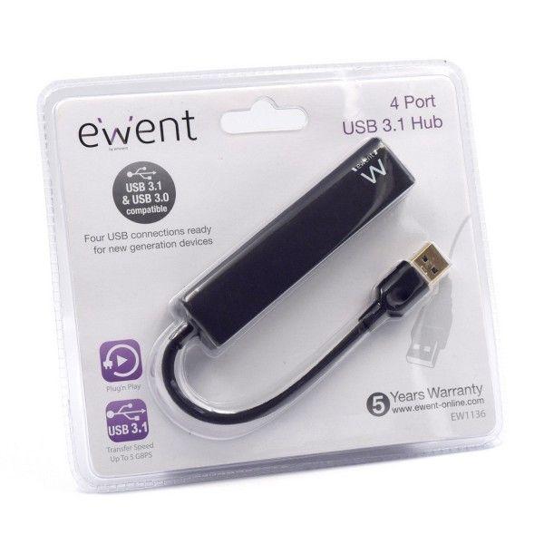 Hub USB EWENT EW1136 (0,15 m - Preto) — miniatura 6