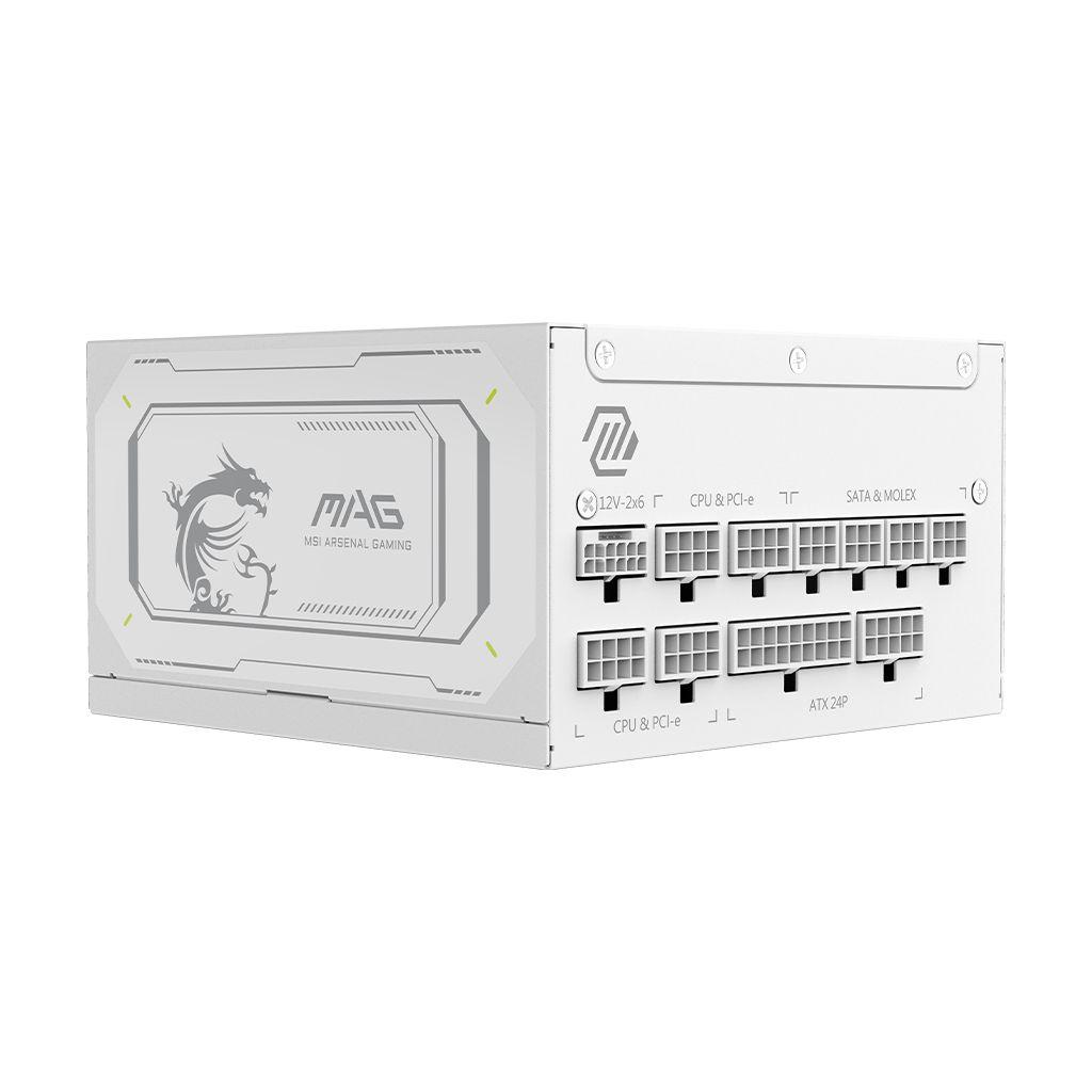 Fonte de Alimentação MSI MAG A1000GL PCIE5 WHITE (ATX - 1000 W - 80 PLUS Gold - Branco), miniatura 6