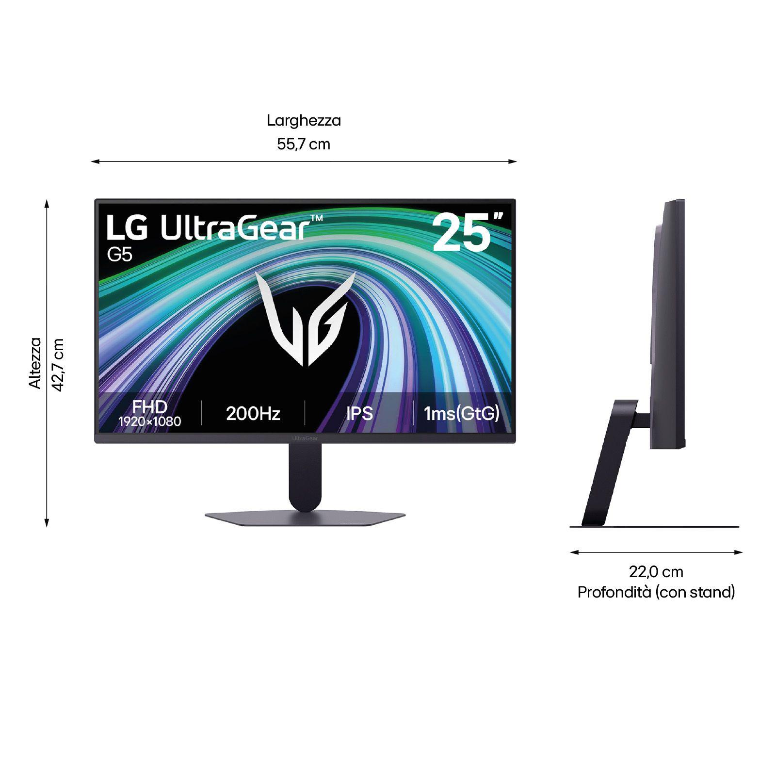 Monitor LG UltraGear 25G523B-B (24,4" - IPS - 200 Hz - Preto) — miniatura 7