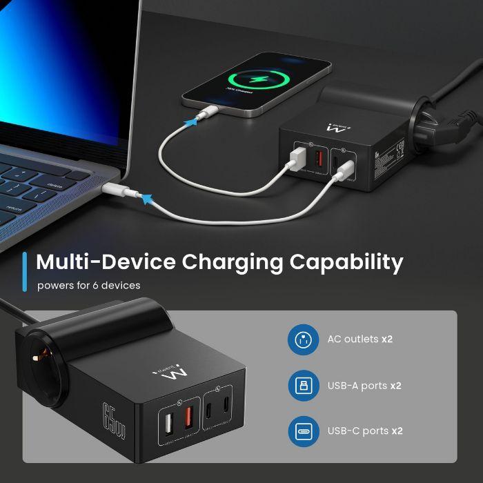 Estação de Carregamento EWENT EW3992 (1,5 m - USB-C, USB-A e PPS - Preto), miniatura 3