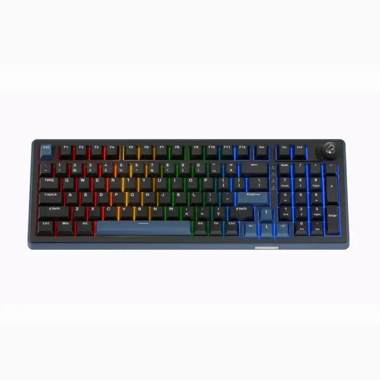 Teclado DUCKY OK-M 98 (QWERTY PT - Mecânico - Bluetooth - Preto e Azul)