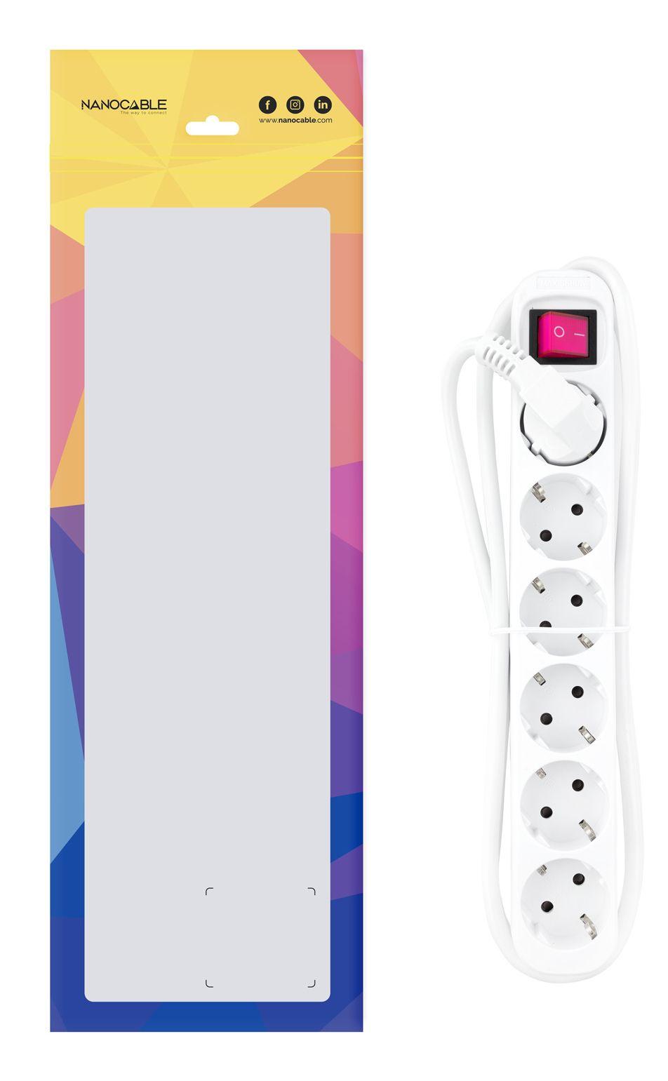 Bloco de Tomadas NANOCABLE 10.37.0006 (1,4 m - Branco) — miniatura 3