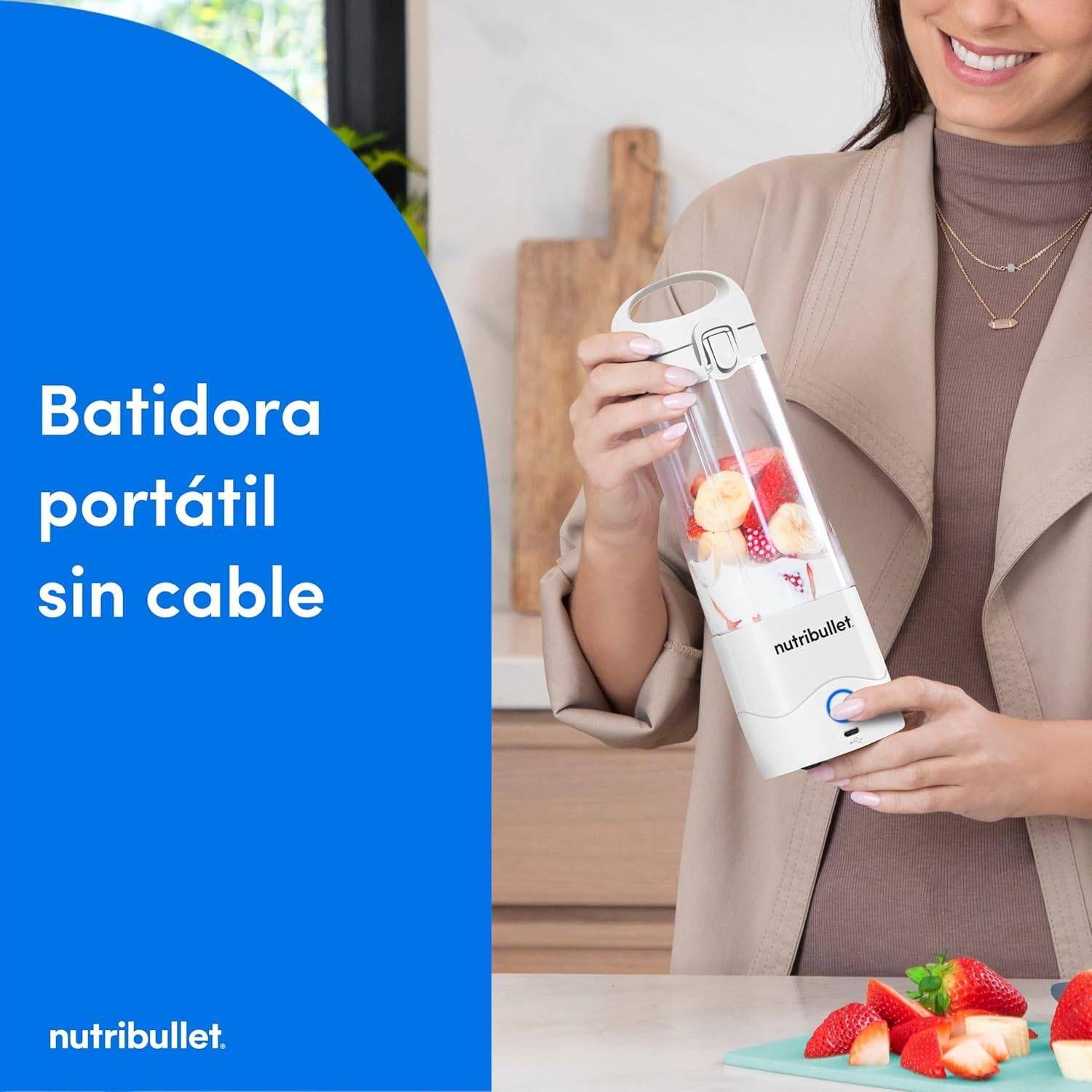 Liquidificadora Portátil NUTRIBULLET NBP003W (Liquidificadora desportiva - 0,475 l - Bateria - Branco) — miniatura 3