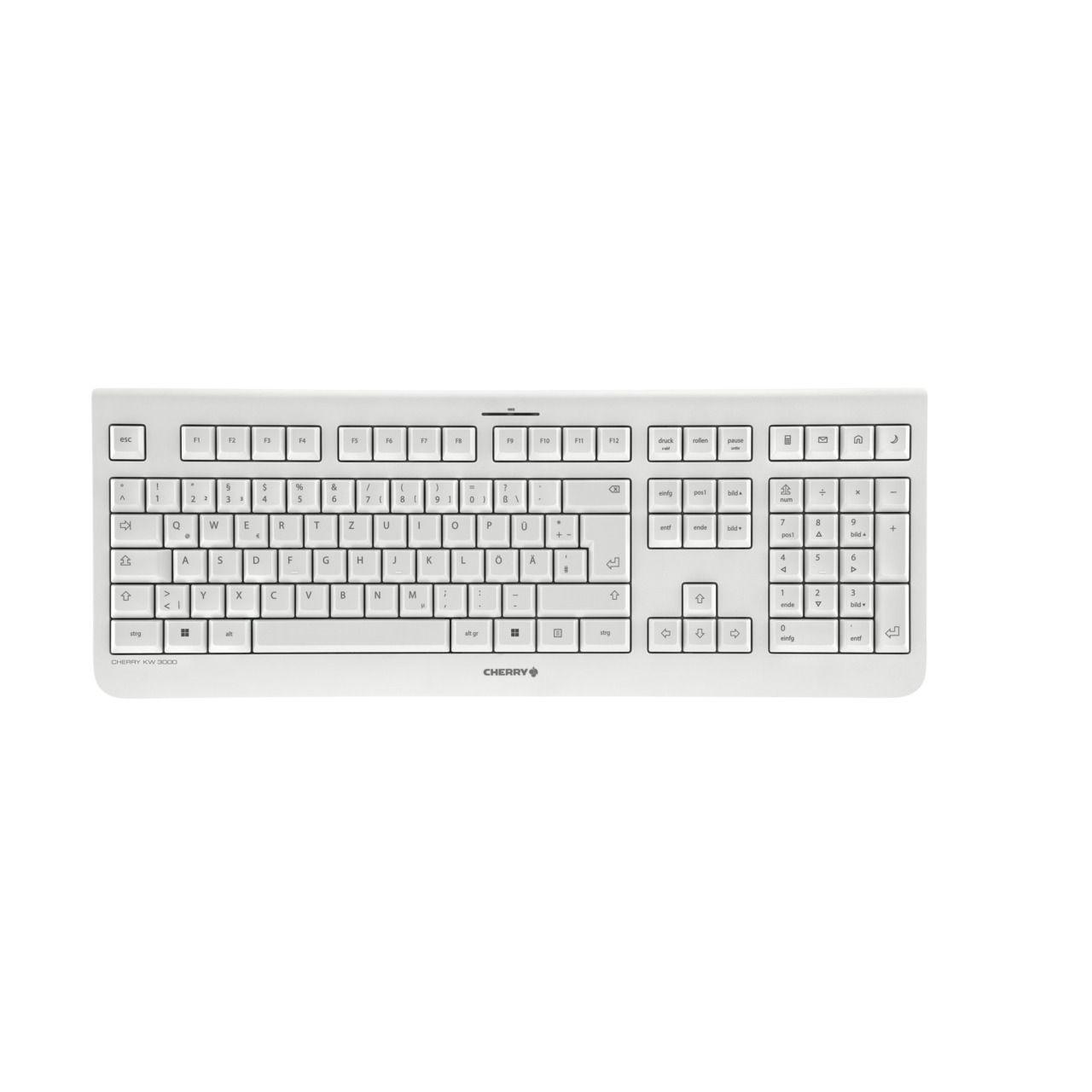 Teclado CHERRY KW 3000 (Alemão - Cherry LPK - Tamanho completo - Branco)