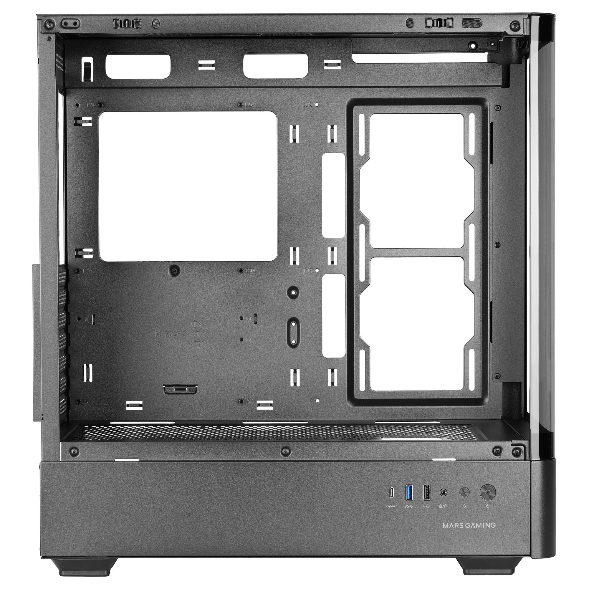 Caixa ATX MARS GAMING MC-LCDPRO (ATX, Micro ATX, Mini-ITX - Midi Tower - ATX, Mini-ITX, Micro ATX - Preto) — miniatura 5