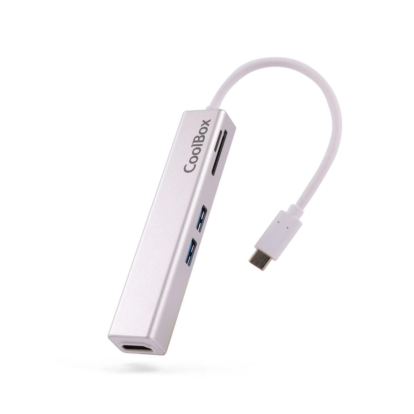 Hub USB-C COOLBOX miniDock USB-C Lite (0,14 m - Universal - Branco)