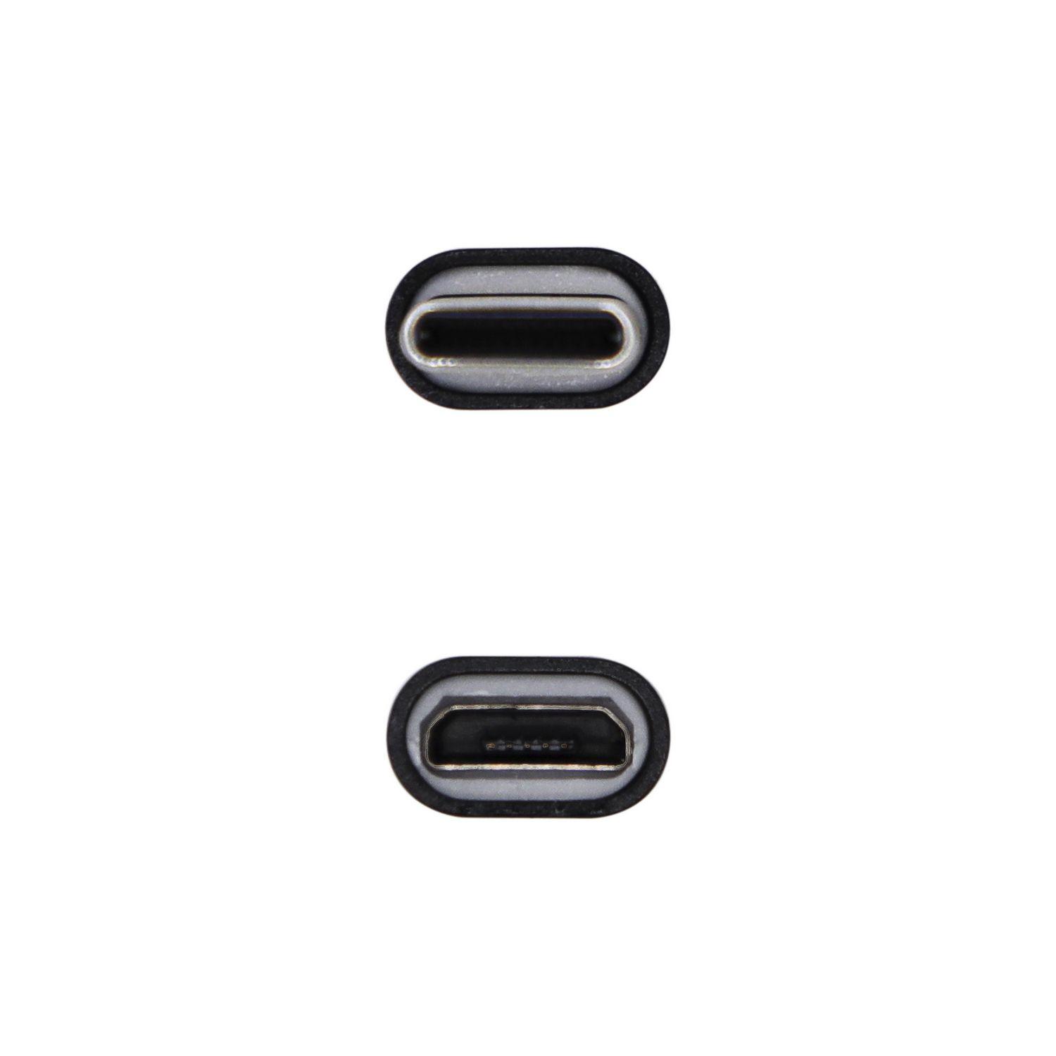 Mini Adaptador USB-C AISENS A108-0414 (Micro-USB B - USB C - Preto) — miniatura 2