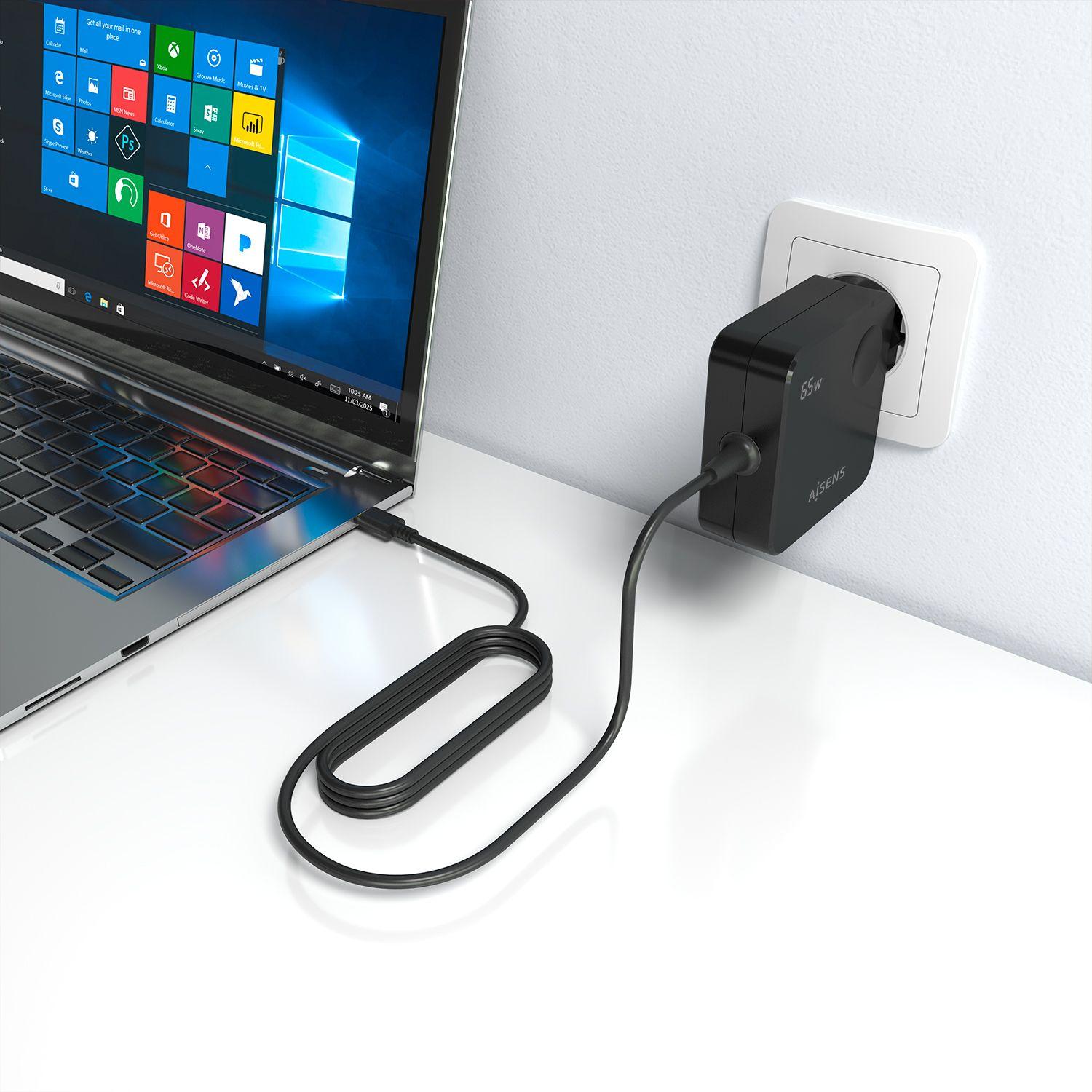 Carregador de Parede AISENS 1PD65WL80 (65 W - Preto), miniatura 5