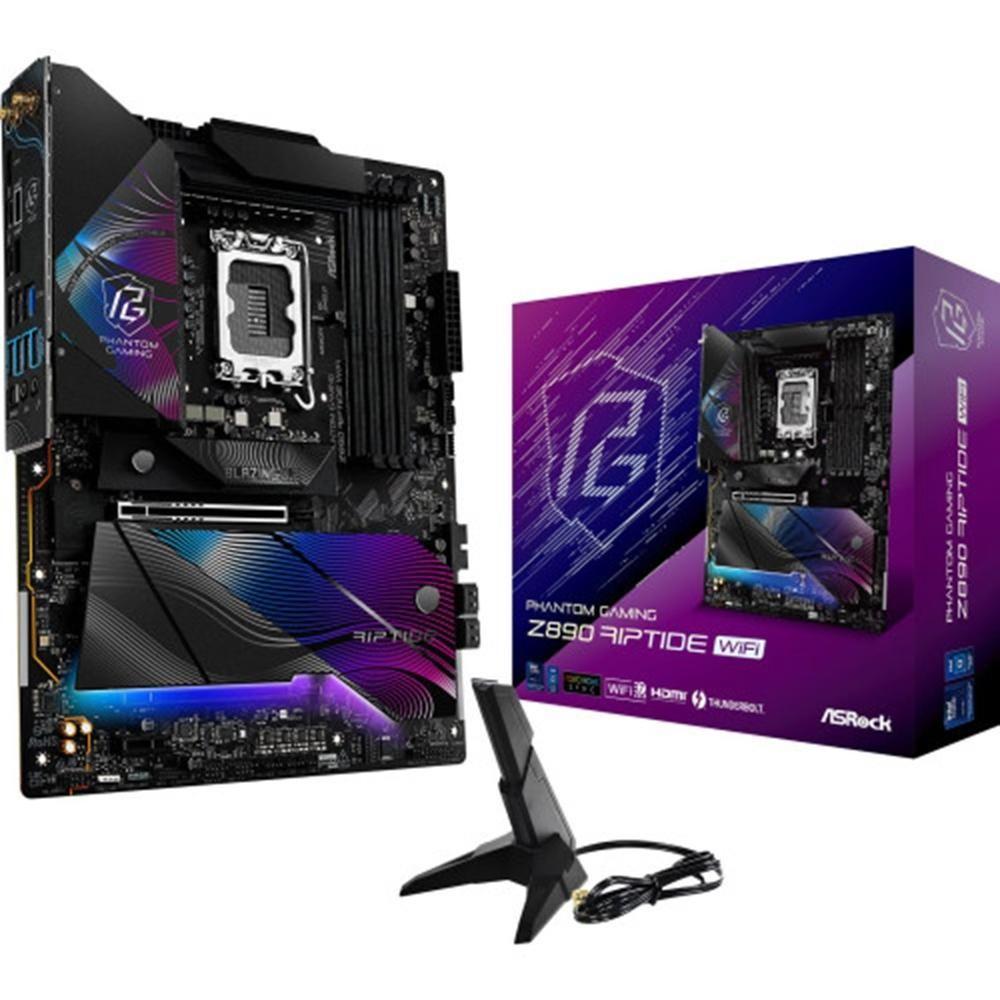 Motherboard ASROCK Phantom Gaming Z890 Riptide WiFi (LGA 1851 (Socket V1) - Intel Core Ultra Series 2 - ATX)