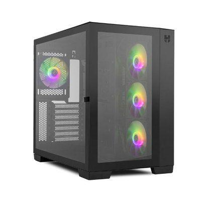 Caixa PC NOX Hummer Astra ARGB (ATX, micro-ATX, Mini-ITX - Midi Tower - Aço, vidro temperado - Preto)