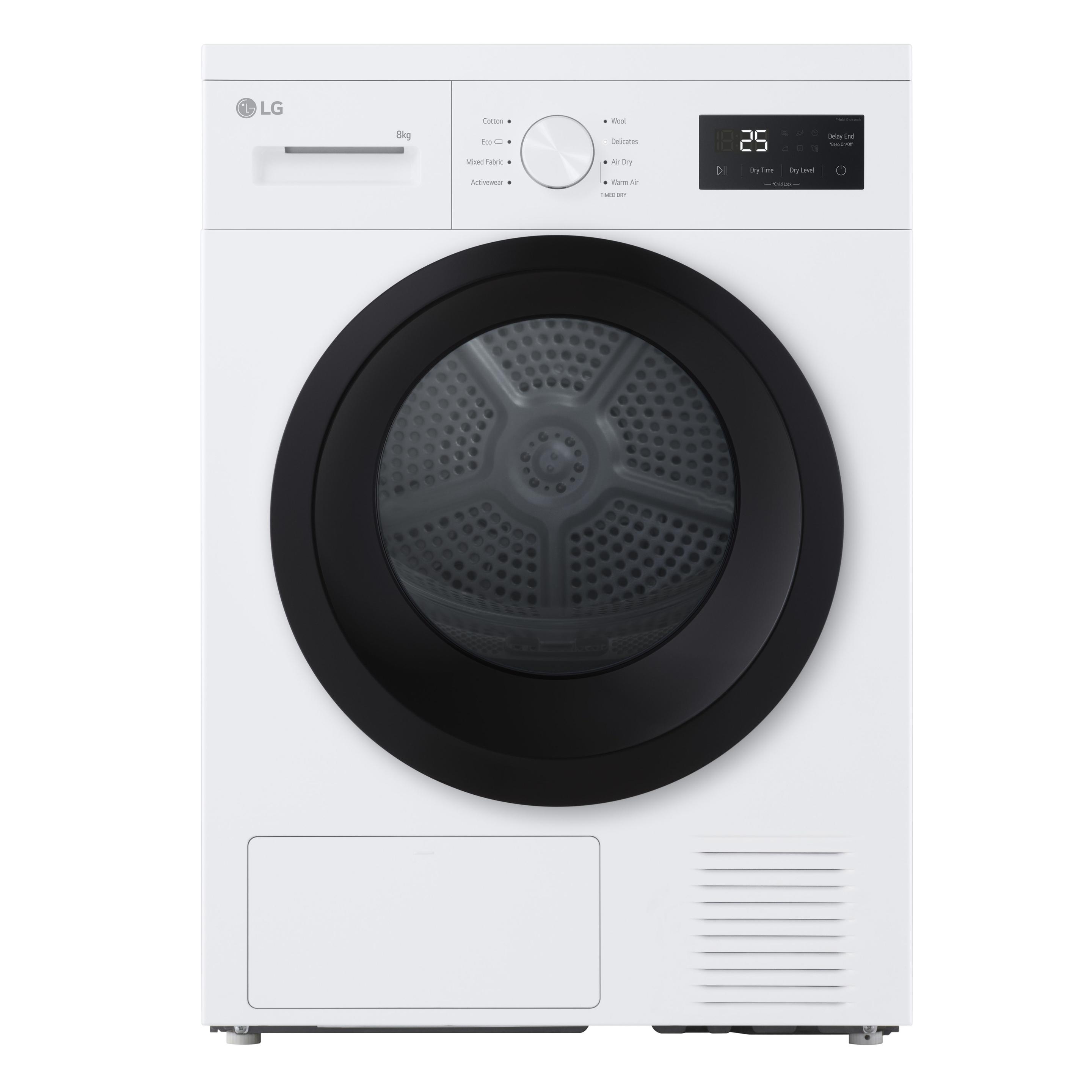 Máquina de Secar Roupa Independente LG RHA1008NWK (8 kg - Bomba de calor - 1,19 kWh - Branco)
