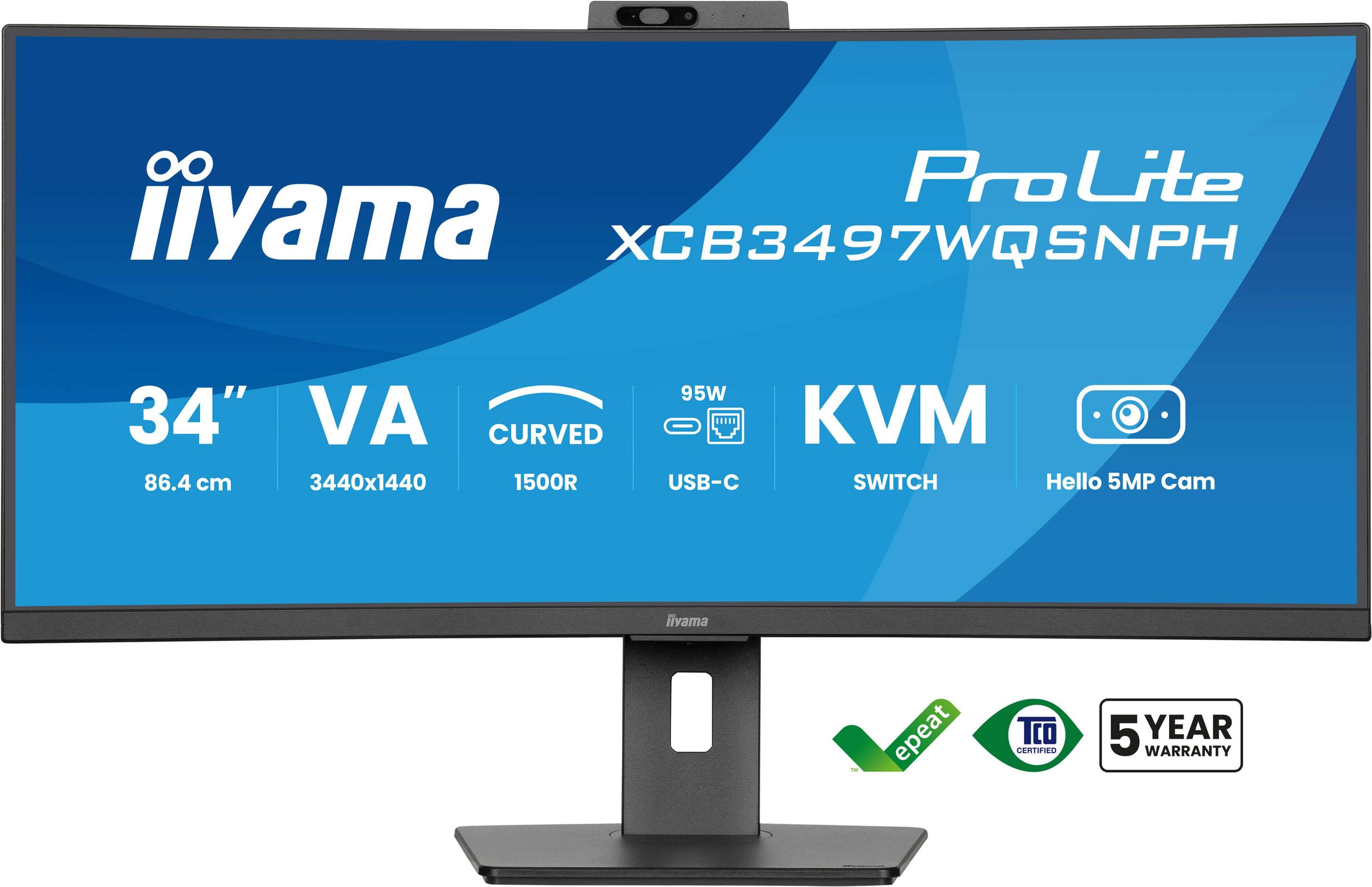 Monitor IIYAMA ProLite XCB3497WQSNPH-B1 (34" - 120 Hz - 3440 x 1440 pixels - Preto) — miniatura 2