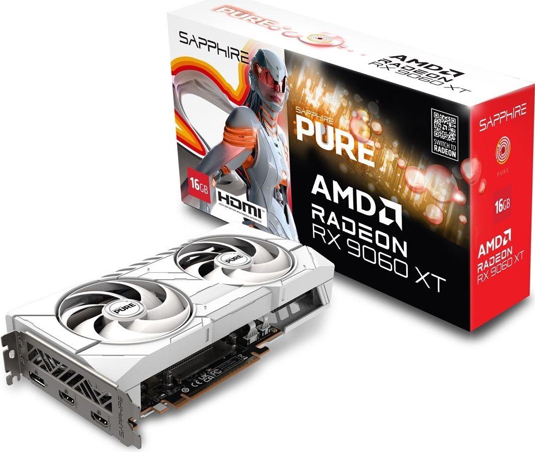 Placa Gráfica SAPPHIRE PURE Radeon RX 9060 XT Gaming OC (AMD Radeon RX 9060 XT - 16 GB - 128 bit - Branco)