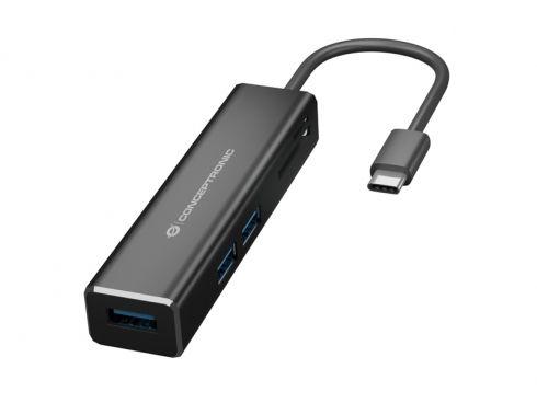 Hub USB-C CONCEPTRONIC DONN08B (20 cm - Preto) — miniatura 2