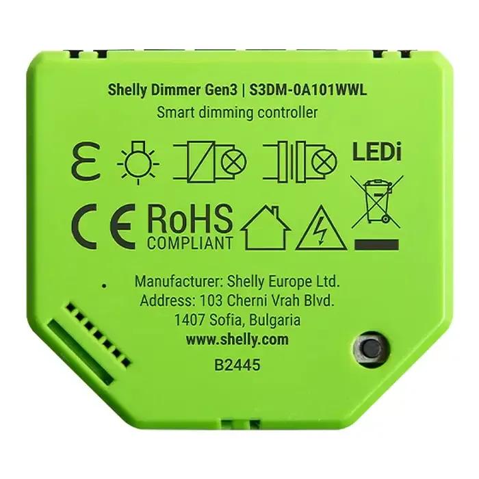 Módulo Regulador de Intensidade SHELLY Dimmer Gen3 (Verde) — miniatura 3