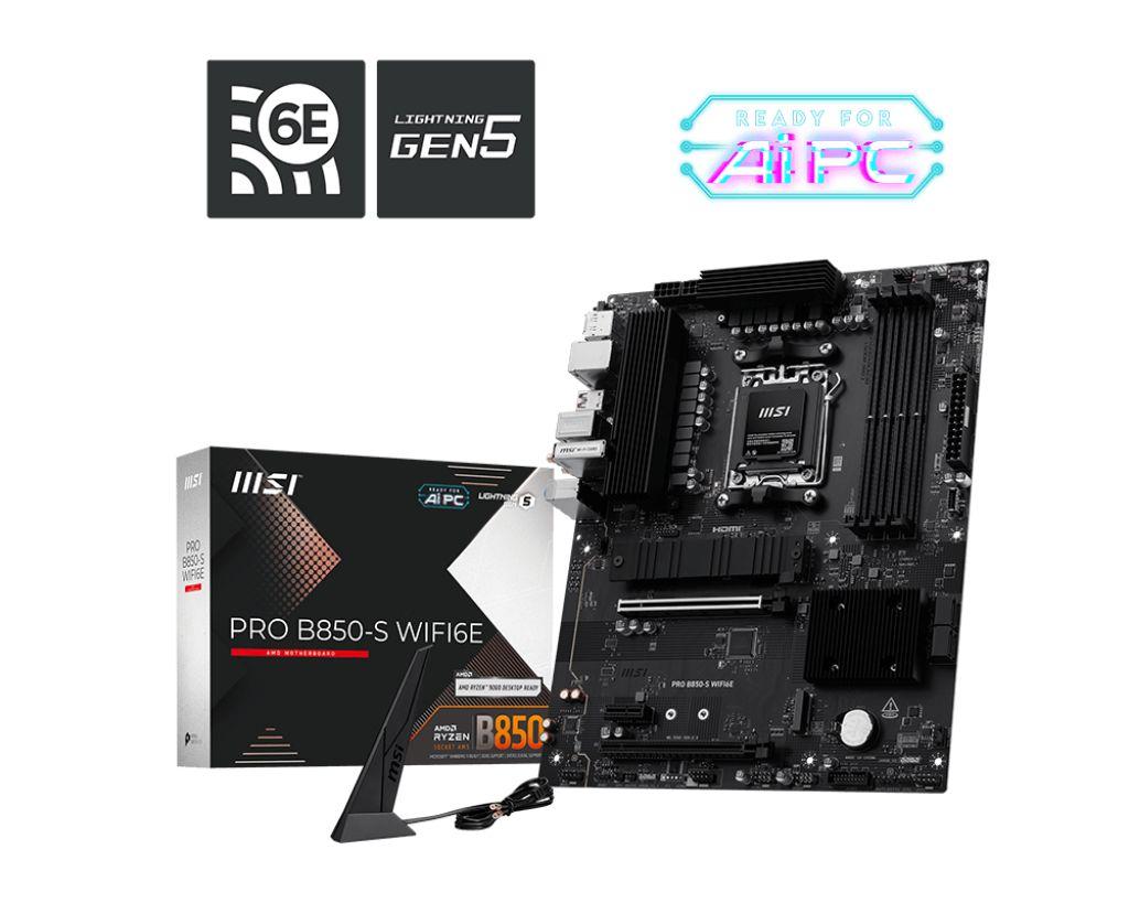 Motherboard MSI PRO B850-S WIFI6E (AM5 - ATX - Duplo canal - Preto), miniatura 2