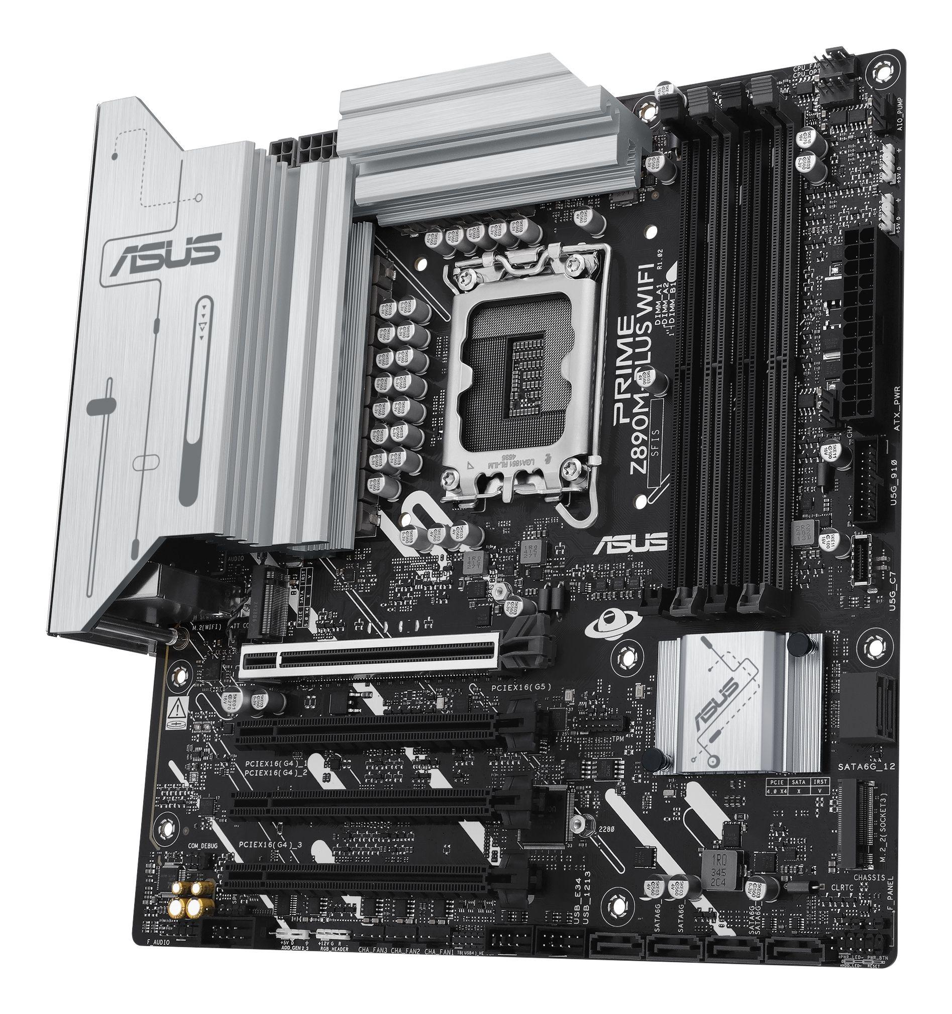 Motherboard ASUS PRIME Z890M-PLUS WIFI (LGA 1851 (Socket V1) - Intel Core Ultra - micro-ATX - Preto e Alumínio), miniatura 7