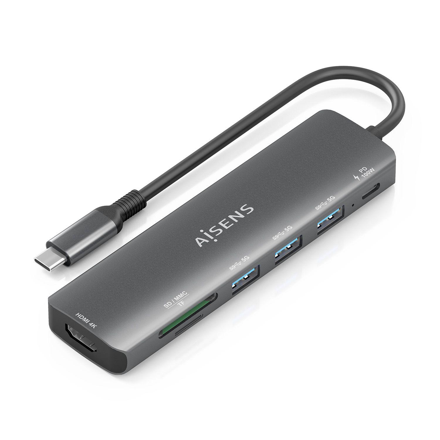 Estação de Acoplamento USB-C AISENS ASUC-7P025-GR (0,15 m - Cinzento), imagem 1