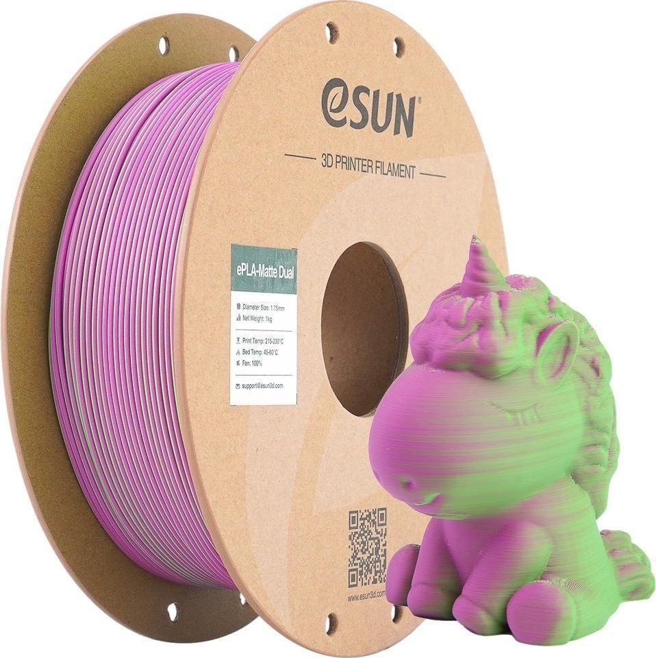 Filamento de Impressão 3D ESUN PLA-Matte Dual (Verde/Rosa)