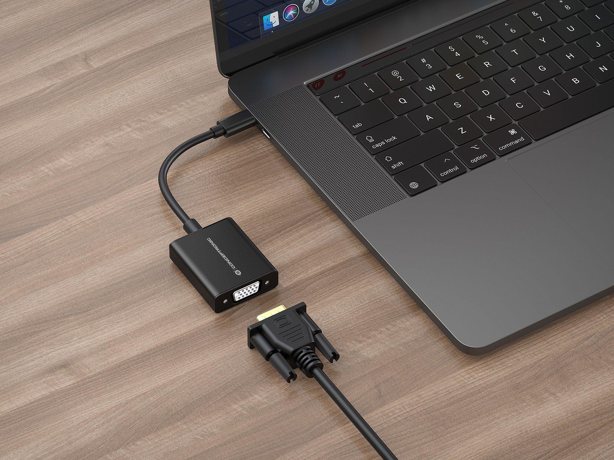 Adaptador USB-C para VGA CONCEPTRONIC ABBY05B (0,108 m - Preto), miniatura 3
