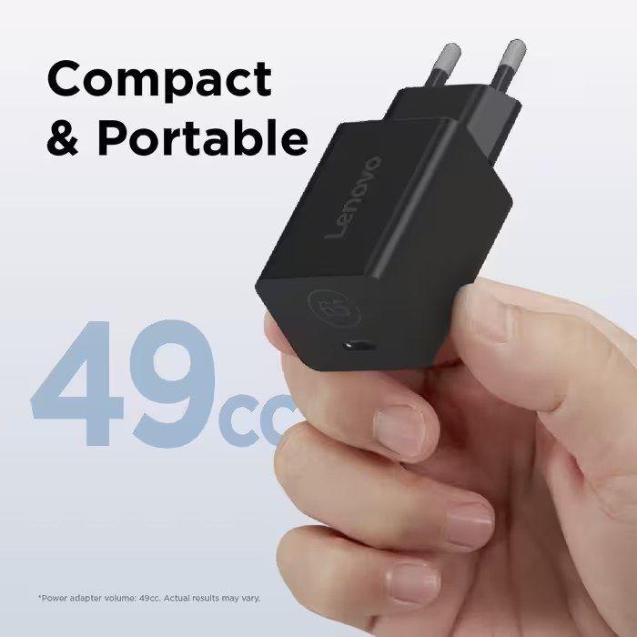 Carregador de Tomada USB-C LENOVO 40AWGN65EU Nano GaN (1 porta USB-C - AC - Preto), miniatura 5