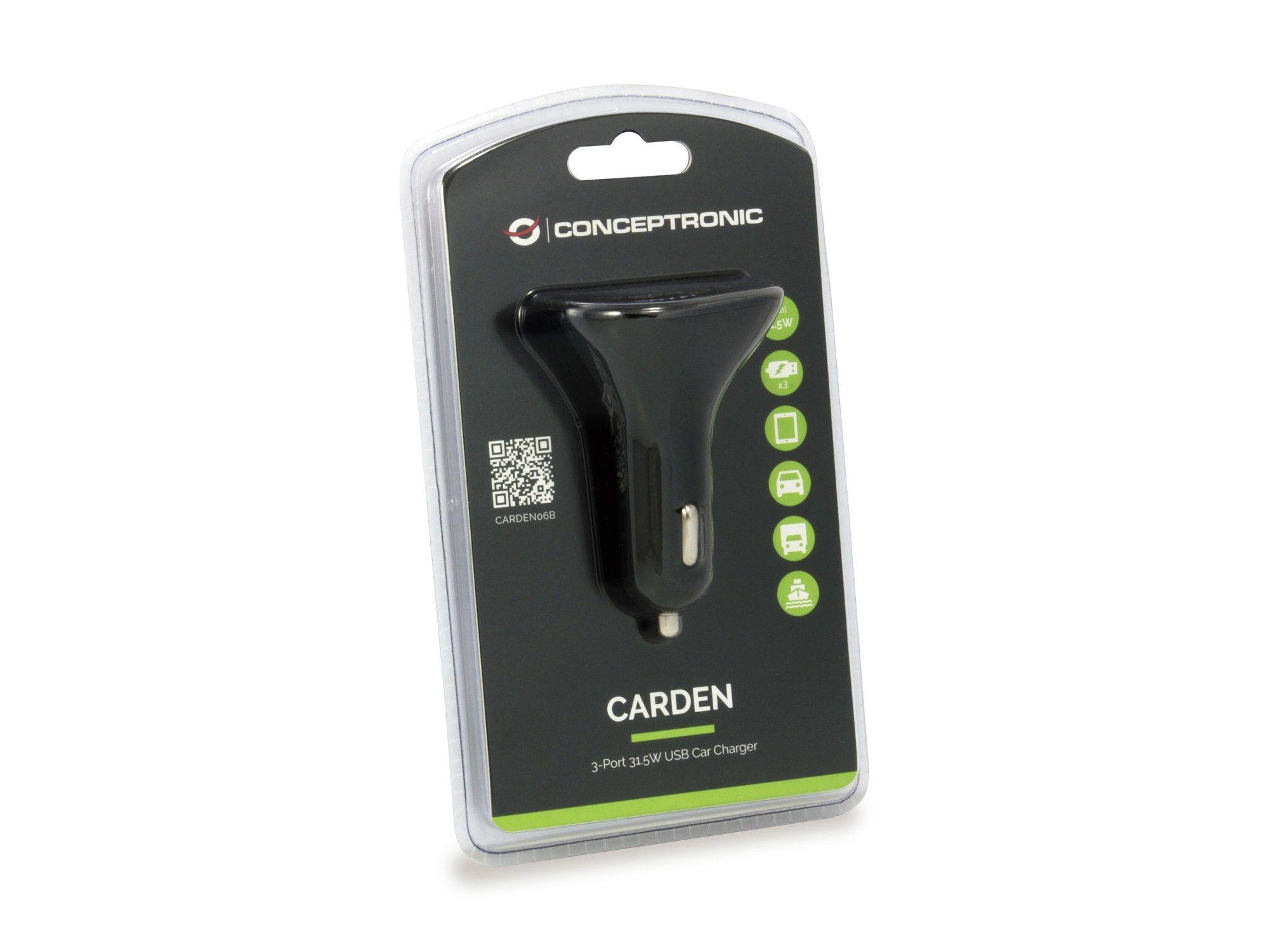 Carregador de Isqueiro CONCEPTRONIC CARDEN06B (31,5 W - Preto), miniatura 4
