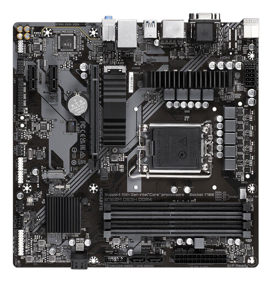 Motherboard GIGABYTE B760M DS3H DDR4 (LGA 1700 - micro ATX - Duplo canal - Castanho), miniatura 5
