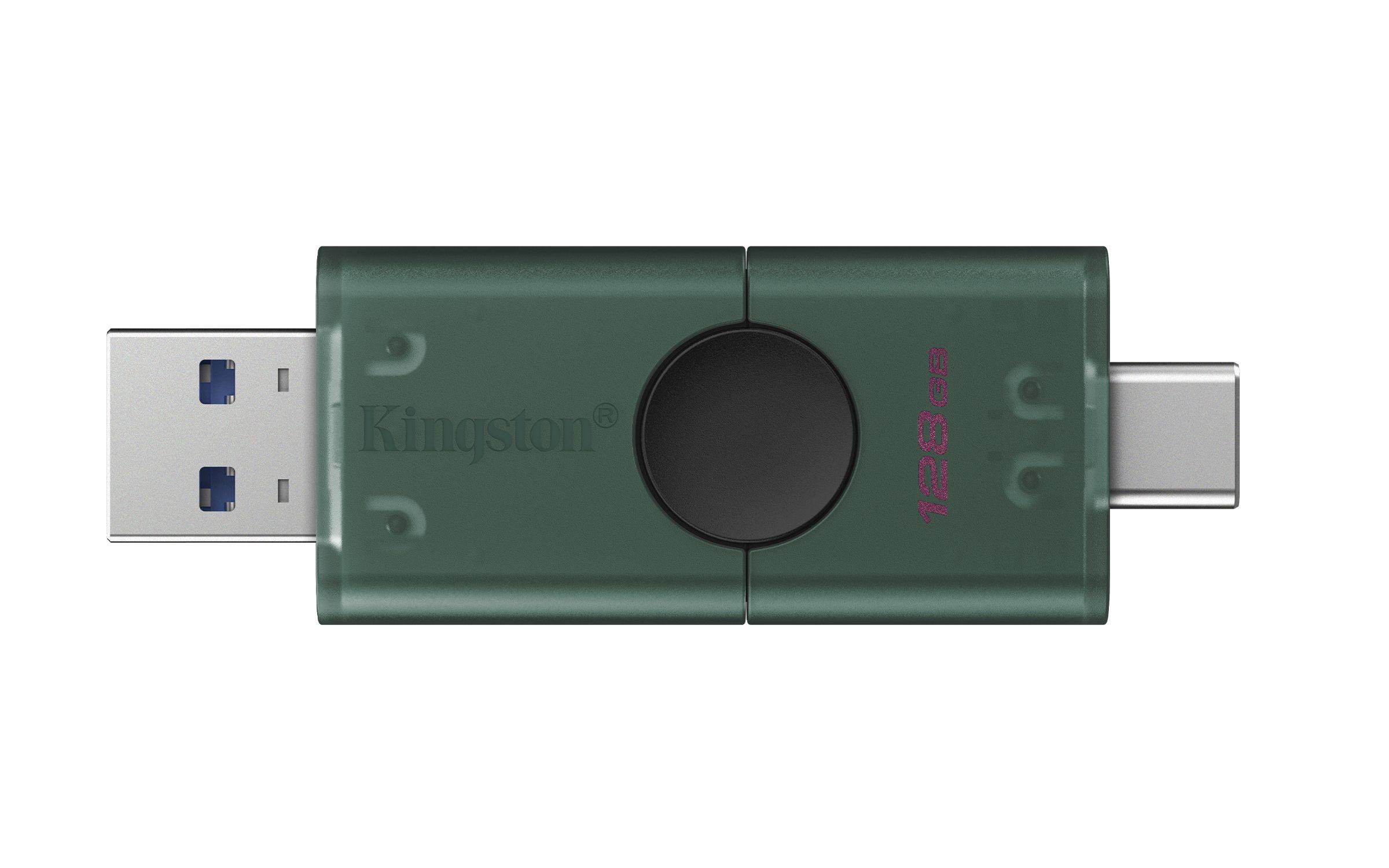Pen USB KINGSTON DataTraveler Duo G2 (128 GB - Tampa - USB Type-A / USB Type-C - Preto e Verde) — miniatura 2