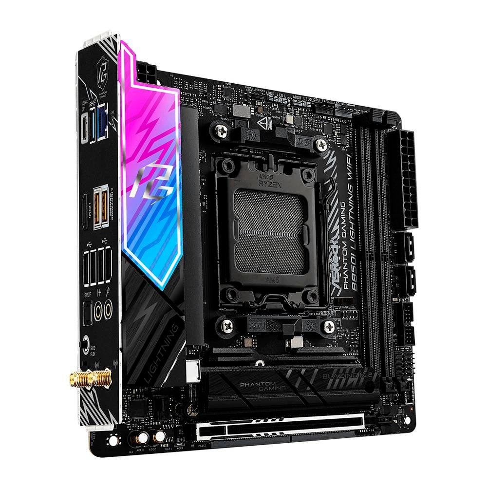 Motherboard ASROCK B850I Lightning WiFi (AM5 - mini-ITX - DDR5-SDRAM - Preto), miniatura 3
