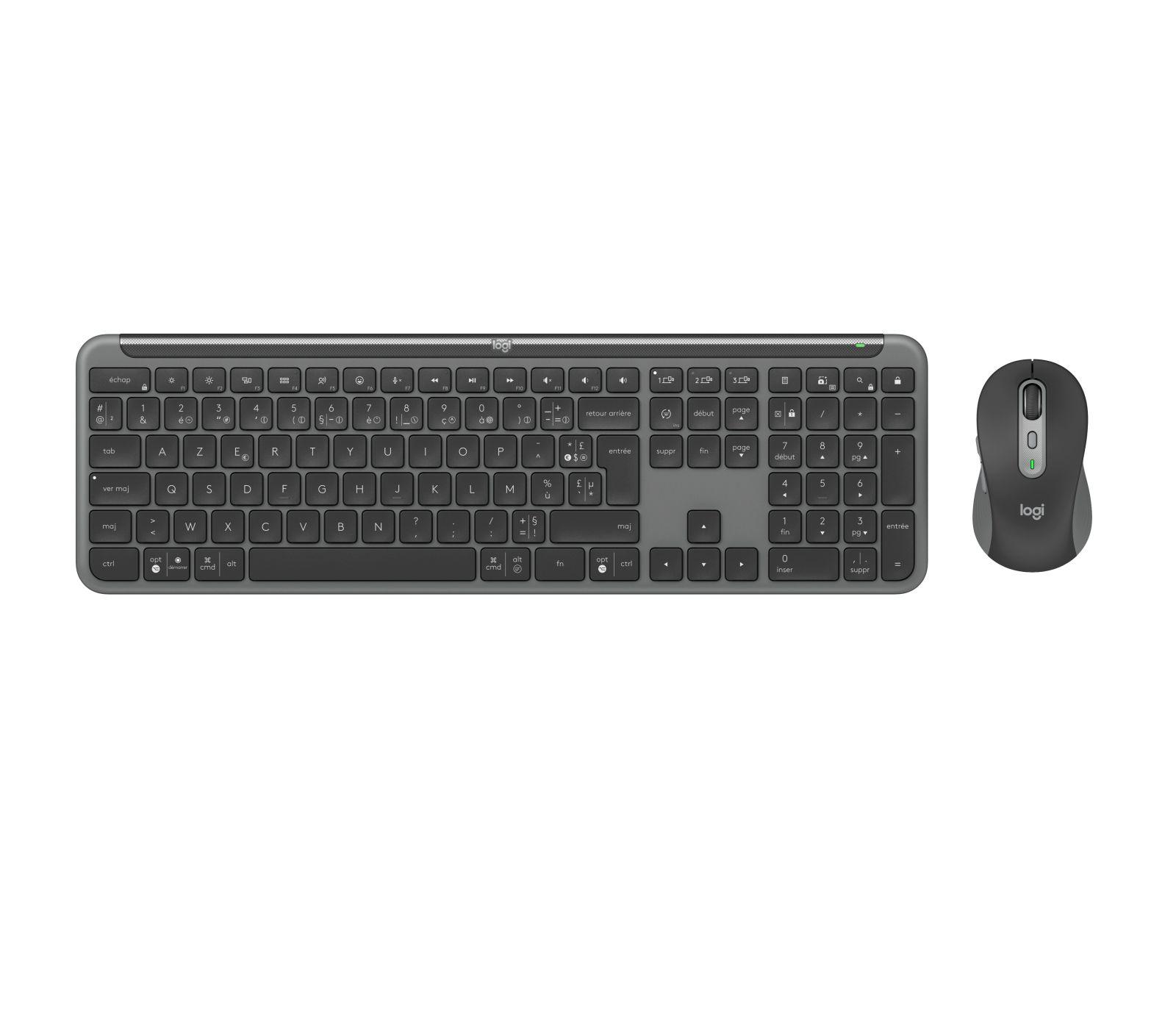 Conjunto de Teclado e Rato LOGITECH Signature Slim Combo MK950 (Francês - Teclas tesoura - Tamanho completo - Grafite), miniatura 2