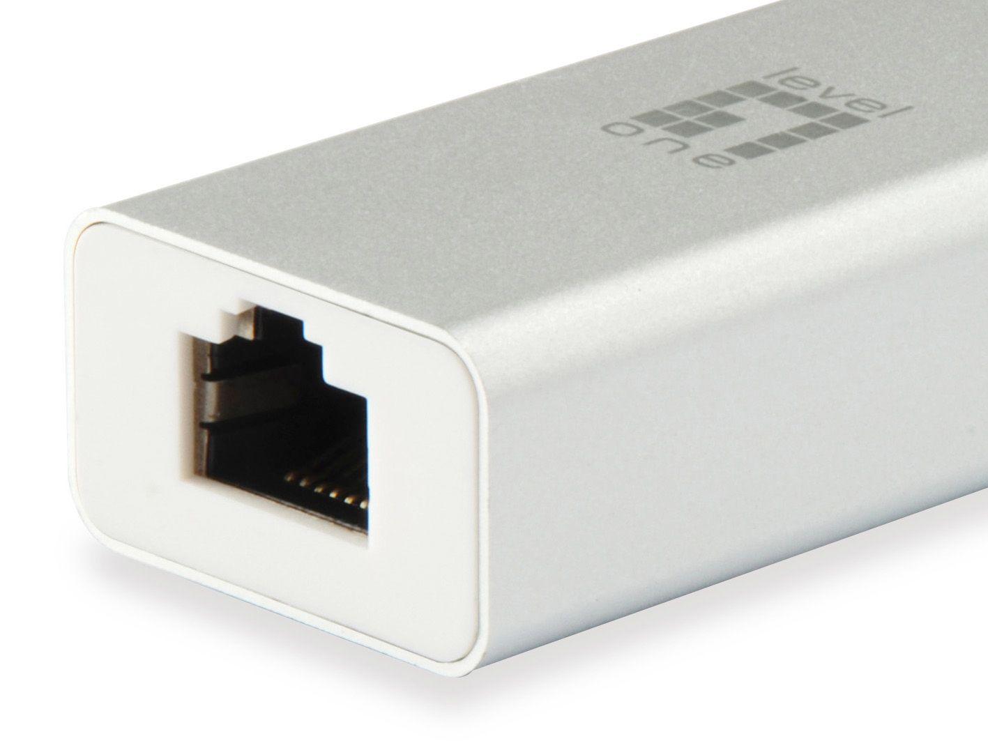 Adaptador USB-C Ethernet LEVELONE USB-0402 (Gigabit 1Gbps - Prateado e Branco) — miniatura 5