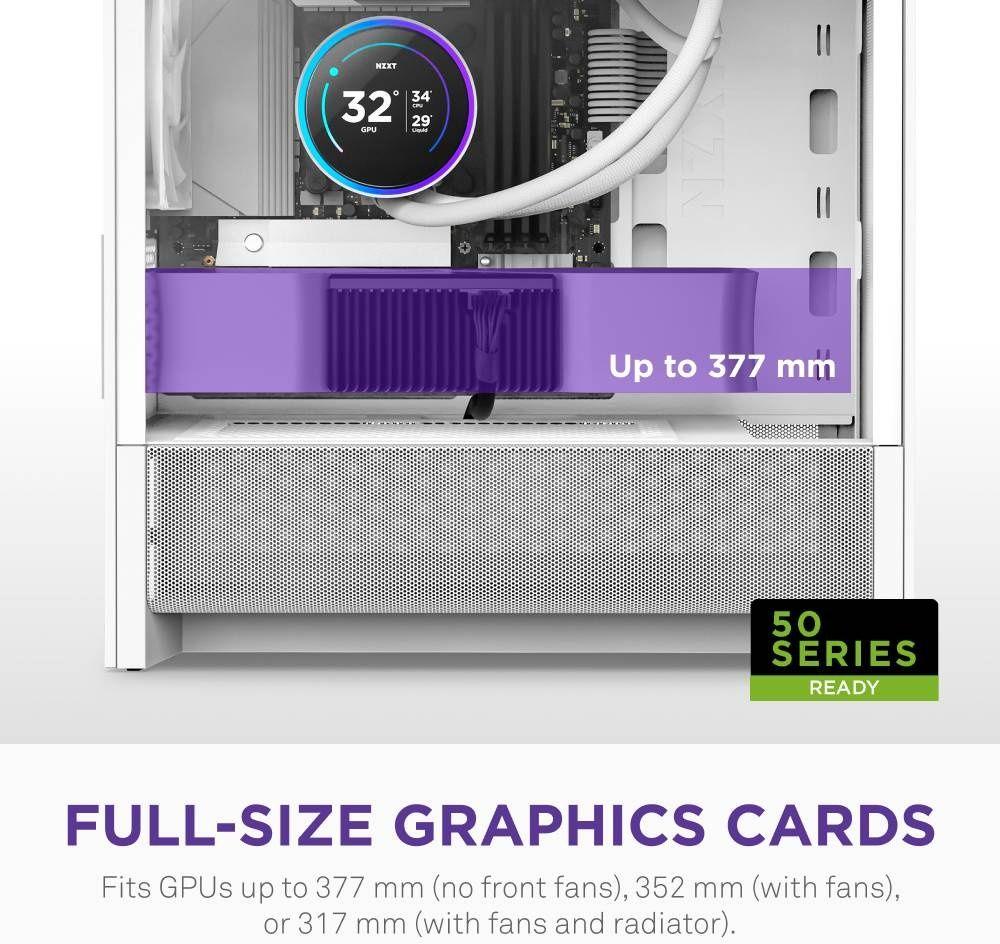 Caixa PC NZXT H3 Flow (micro ATX, Mini-ITX - Midi Tower - Micro-ATX, Mini-ITX - Branco) — miniatura 5