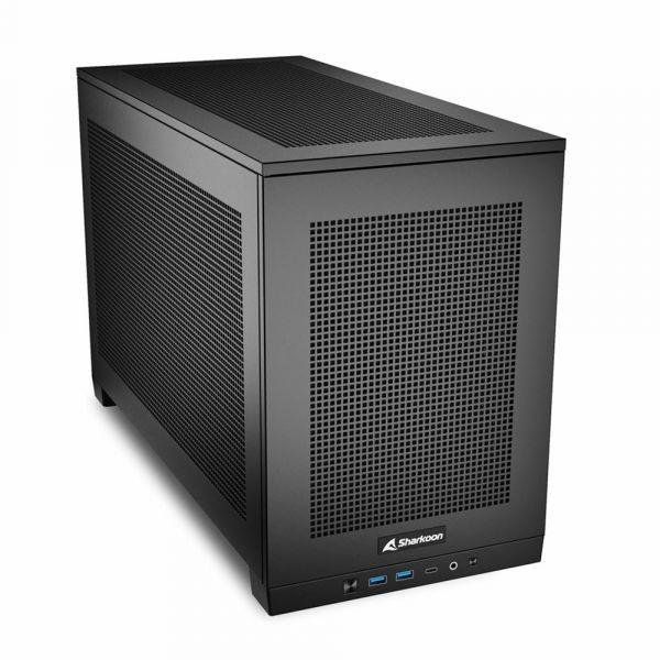 Caixa Mini-ITX SHARKOON Rebel C20 RGB ITX (Mini-ITX - 2,5" - Metal - Preto) — miniatura 4