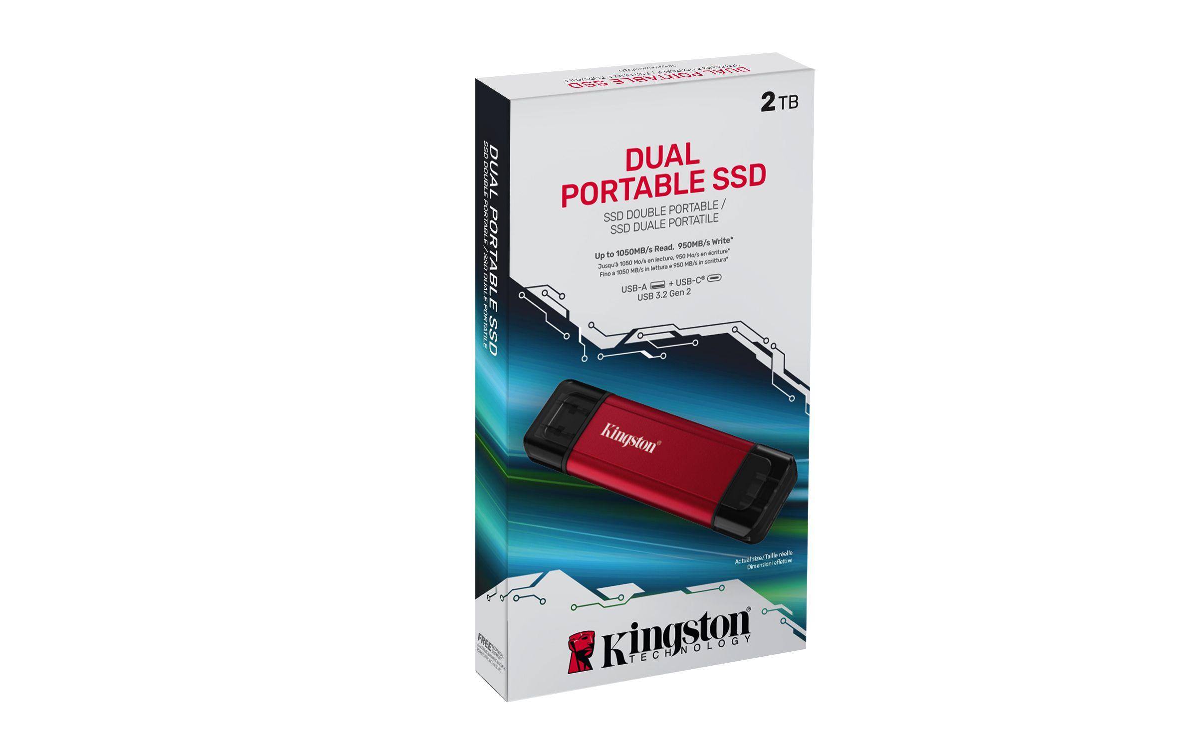 SSD KINGSTON Dual Portable SPSD/2TB (2 TB - Portátil - USB 3.2 Gen 2 - Preto e Vermelho), miniatura 5