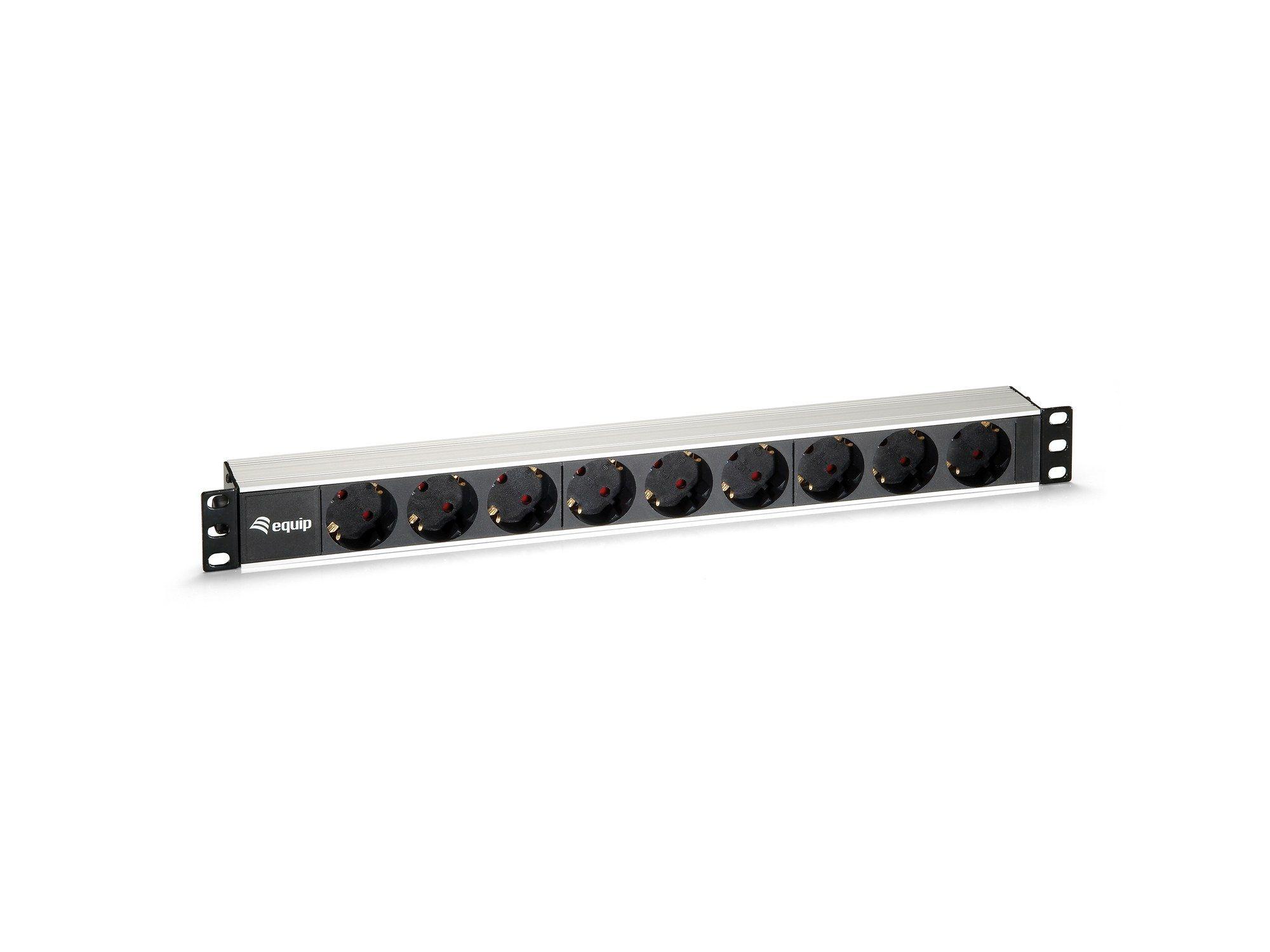 Bloco de Tomadas para Bastidor EQUIP 333292 (Preto/Prateado)