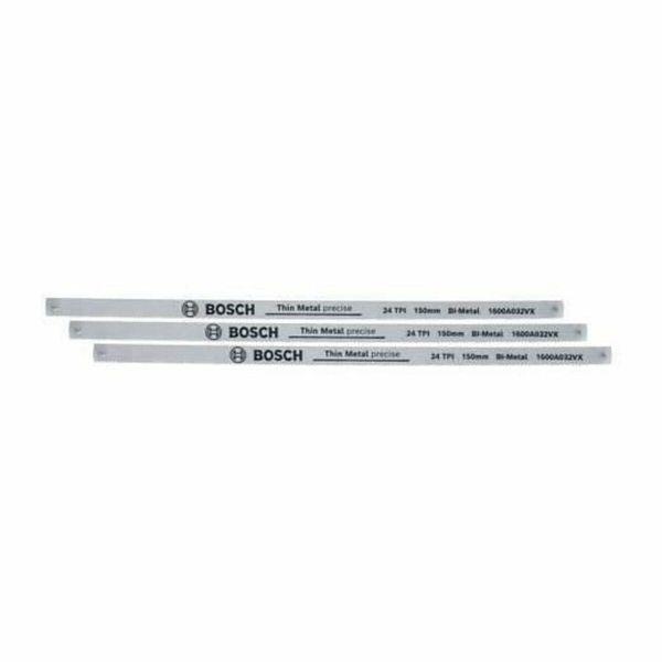 Lâmina de Serra de Arco BOSCH 1600A032UL (150 mm - 24 TPI - Conjunto de 3)