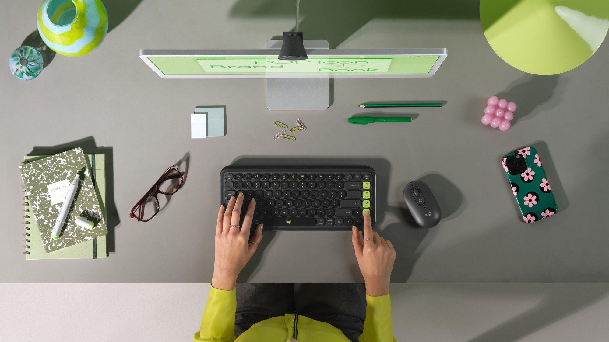 Teclado LOGITECH POP Icon Keys (Francês - Teclas tesoura - Mini - Grafite e Verde) — miniatura 8